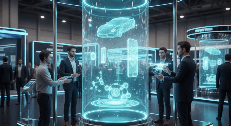 image hologram teknolojili stand
