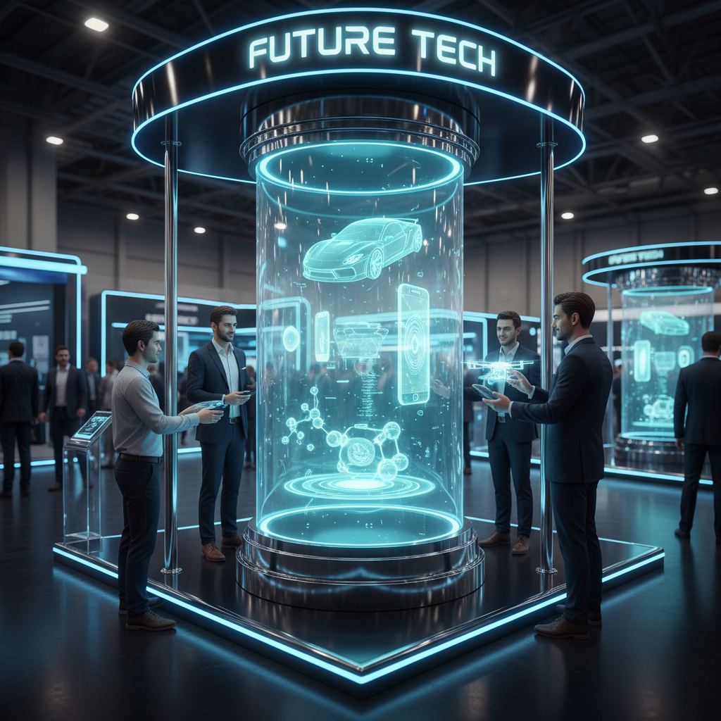 Yüksek teknolojiye sahip olan ve hologram teknolojisi ile dikkat çekici ve etkileşimli bir stand görüntüsü. Stantta kullanılan bir hologram ekranından ürünlerin 3D görseli çıkmakta ve bu sayede ziyaretçilerin ilgisini çekmektedir.